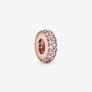 Clear Sparkle Spacer Charm rose gold 14k